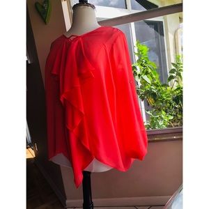 Jennifer Lopez Orange Long Sleeve Flowing Top